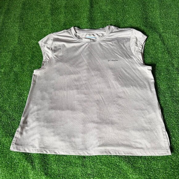 Columbia Cap Sleeve Gym Running Training Lightweight Shirt Top Round Neck Size L - Picture 1 of 14